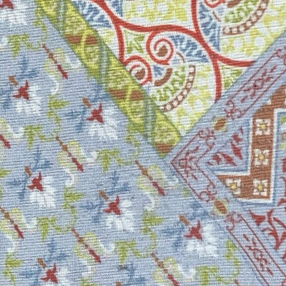 NWOT VINCENTE Tunic Patchwork Floral Multi Fishnet Sleeve Button Spandex Coral - Picture 9 of 12